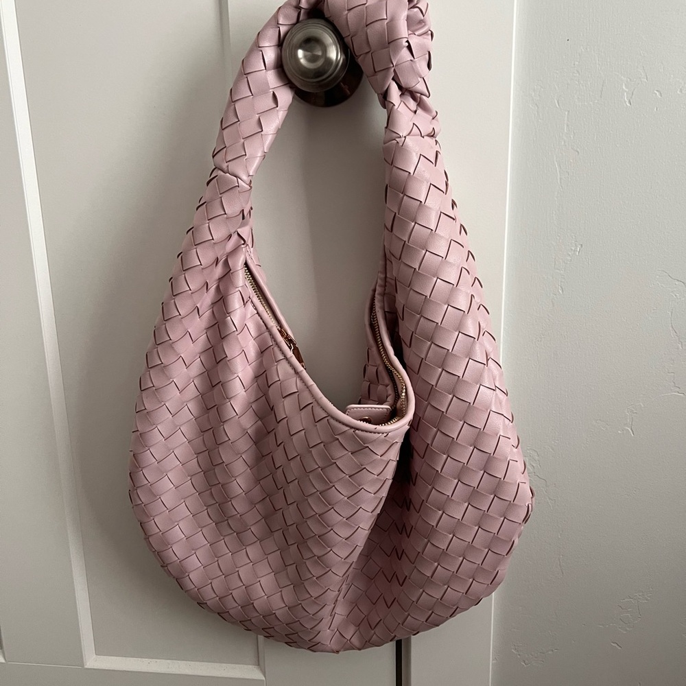 Anthropologie Pink Woven Shoulder Bag